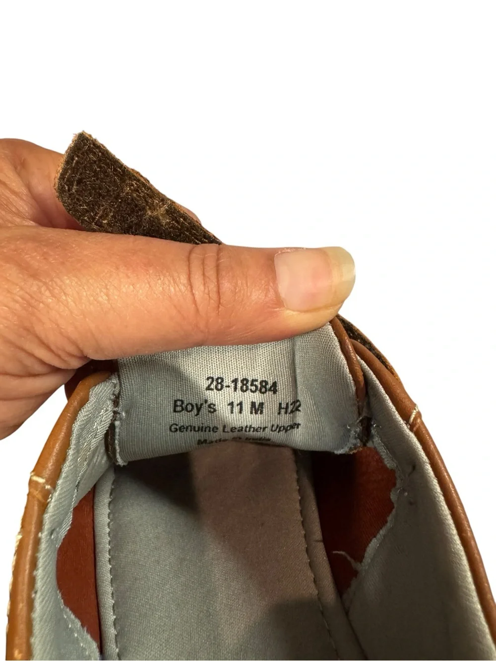 Johnston & Murphy Kids Brown Perforated Leather Hook-and-Loop Dress Shoes